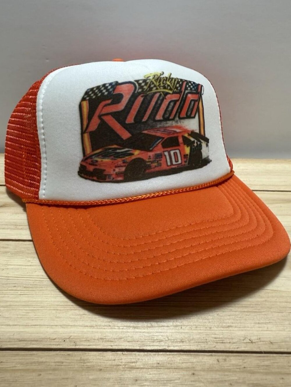 Retro Ricky Rudd Hat 10 Racing Stock Car Orange White Foam Rope Snapback Cap USA - Picture 2 of 5